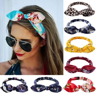 ❥Viburnum♔• New Bow Knotted Elastic Headband Multicolored Headband Iron Wire Fixed Female Hair Accessories