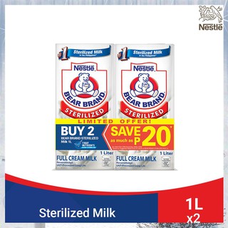 【Available】BEAR BRAND Sterilized UHT Milk 1L - Buy 2 Save 20
