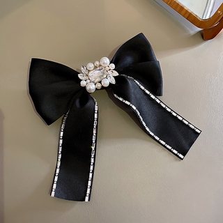 ✨BELLA✨Korean fashion personality pearl bow hair clip (4)