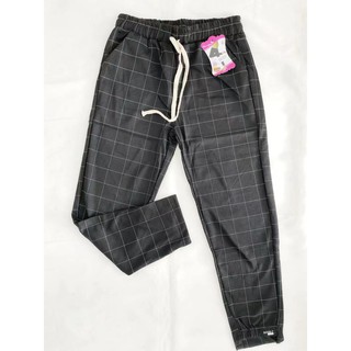 MEMC Good 7 Women's candy pants korean checkered Style Jogger Candy Pants fits 27-32 waistline #5532