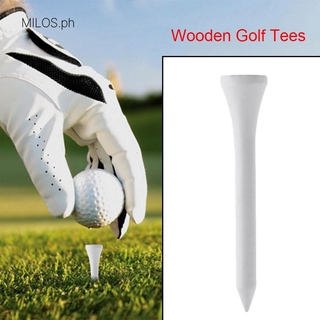 ❤Milos❤20pcs Wooden Golf Tees Golf Solid Wood Golf Accessories Golf Ball Nails(White)