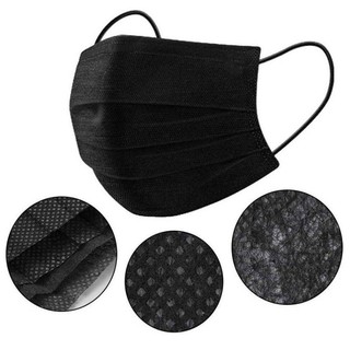 [50pcs] Black Disposable Surgical Facemask 3PLY with Box (8)