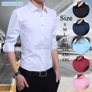 [S-5XL]Mens Shirt Long Sleeve Shirt Slim Fit Men Casual 6 Colors Work shirt Business Formal Shirt