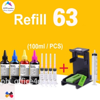 HP 63 ink HP 63XL ink refillable 100ml ink for HP 1110 1111 1112 2130 2131 2132 2134 2136 3630