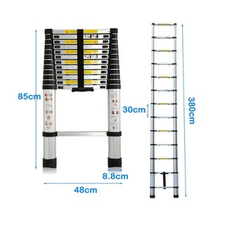 3.8M Aluminum Telescopic Ladder Extension Tall Multi Purpose (1)