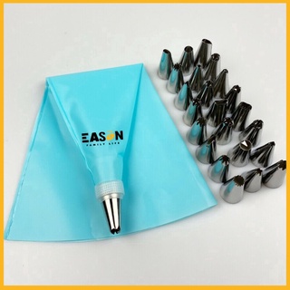 EasonShop COD 24PCS nozzle pastry bag cake decoration baking tool set/RanDom Color Blue/PInk