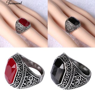 Lover Vintage Carved Geometric Resin Party Jewelry Ring
