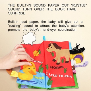 【 Ready Stock】LMT - Animal Tail Cloth Book Sound 3D Books Soft Reading Cloth Baby Educational Toy (7)