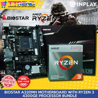 BUNDLE AMD Ryzen 3 4300GE w/ Radeon Vega RX 6 Graphics & Biostar A320M-H AM4 Motherboard | TTREND