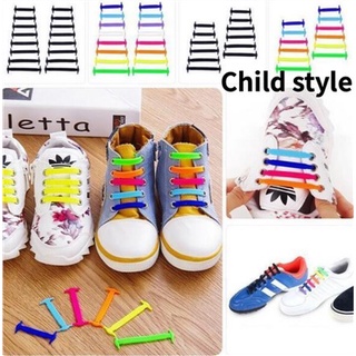 【Ready Stock】Women Shoes ▣12pcs/set Elastic Silicone Shoelaces for Children Men and Women Without Ty