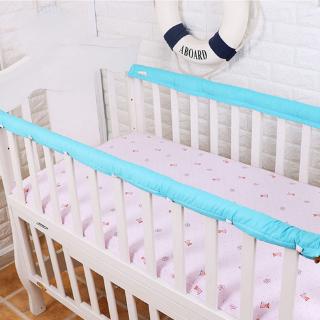 Non-static Baby Bed Rail Cover Protecter Button Design Crib Bumpers (4)