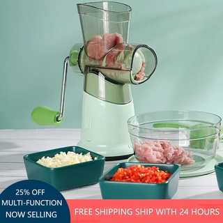 ✽☃Multi-Function Meat Grinder Manual Vegetable Roller Slicer Kitchen Tool Chopper Food Processor Dum