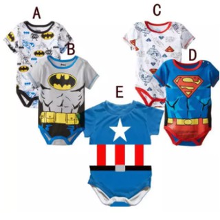 Baby Boy Superhero Superman Batman Onesie Romper Jumpsui