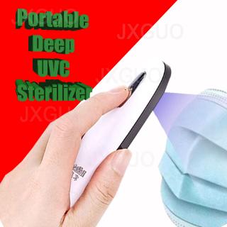 JXGUO Portable UV Sterilizer Mobiles Phone Disinfection Anself Home Safety Portable Mini UVC Lamp Disinfector Ultraviolet Light Electric Sanitizer