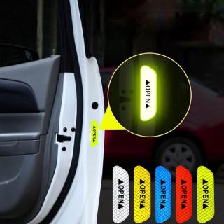 4Pcs Safety Reflective Tape Open Sign Warning Mark Car Door Stickers Accessory