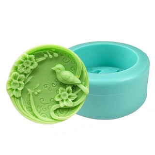 yu 3D Bird Silicone Soap Molds Candle Molds Peonies Clay Mould Cake Decorating Silicone Mold