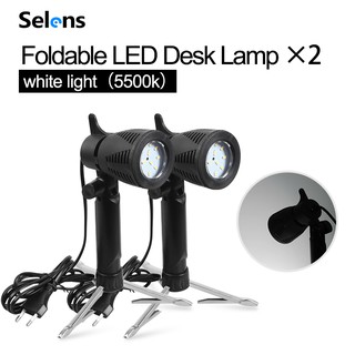 Selens 2Pcs LED Protable White Light Studio Desk Lamp for Photography (1)