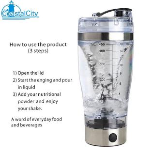 Electric Blender Protein Shaker Bottle Portable Automatic Mixer