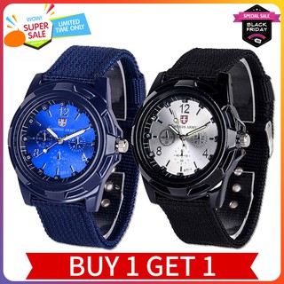[Buy 1 get 1]Fashion Military Army Men's Watch Quartz Analog Clock Sports Casual Quartz Watch