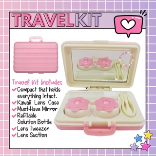 TRAVEL KIT ♡ PINK LUGGAGE CONTACT LENS COMPACT TRAVEL KIT (1)