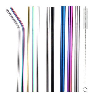 304 stainless steel straws, environmentally friendly straws, ice cubes, straws random color (1)