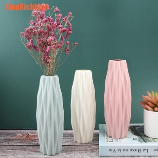 [Emprichhigh] Flower Vase Decoration Home Plastic Vase White Imitation Ceramic Flower Pot
