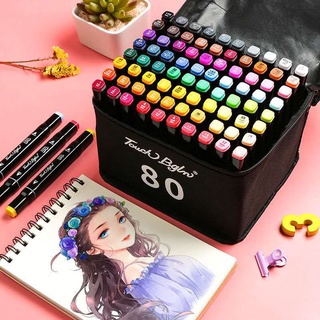 Watercolour Pen Brush Set - 24/30/40/60/80 Colours Dual Tip Brush Pens & Soft Flexible Art Marker Pe