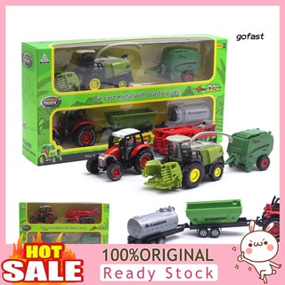FASTM_2Pcs 1/42 Diecast Tractor Harvester Farm Vehicle Car Model Kids Toy Xmas Gift
