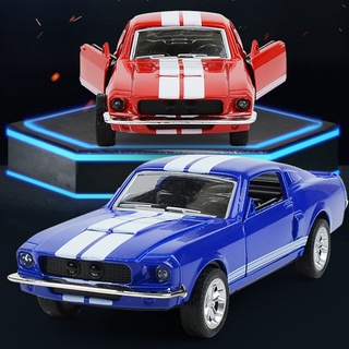 Car model simulation 1:32 Mustang open door pull back alloy car model boy toy car children educational toys