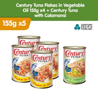 Century Tuna Flakes in Vegetable Oil 155g x4 + Century Tuna with Calamansi 155g