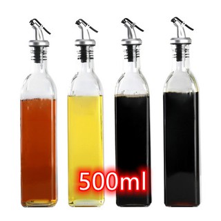 500ml Condiments Bottle Dispenser Glass Oil Bottle Jar Soy Sauce dispenser Seasoning Jar