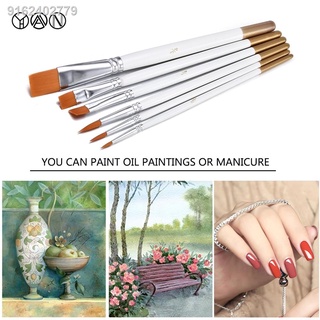 6 Sizes Art Painting Brushes Set Acrylic Oil Watercolor Artist Paint Brush