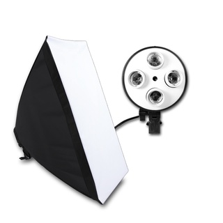 Photographic Equipment Photo Studio Soft Box Kit Video Four-capped Lamp Holder Lighting With 50x70cm