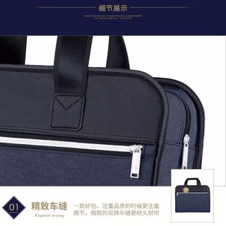 Briefcases 。A4Zippered File Bag Large Capacity Business Men's and Women's Multi-Layer File Bag Canva