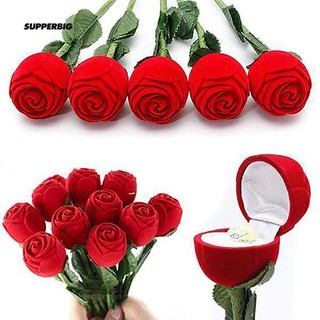 Supperbig Romantic Rose Engagement Wedding Earring Ring Jewelry Display Gift Box