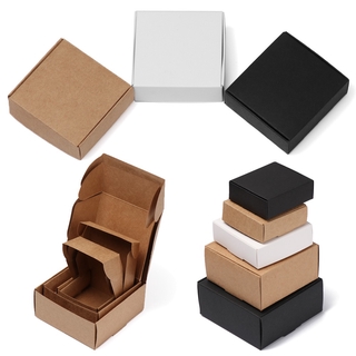 10pcs/lot 9sizes Small Kraft Paper Box Brown Cardboard Handmade Soap Box White Craft Paper Gift Box