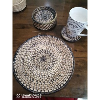 10" Wicker Plate Placemat Made of Buri Palm and Rattan_
