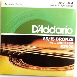 D'Addario EZ920 Bronze Acoustic Daddario Guitar Strings. NEW PACK