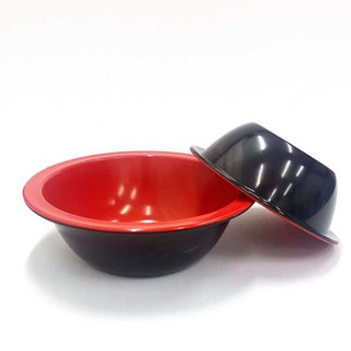 【KH】 DINNER PLATE MELAMINE DEEP BOWL BLACK/RED