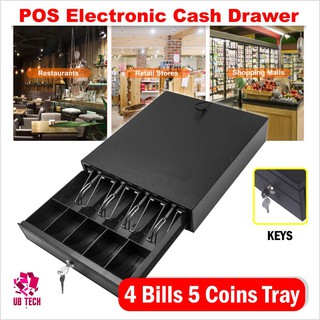 POS Electronic Cash Drawer Box Case Storage 4 Bills 5 Coins
