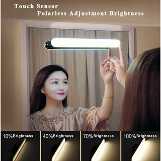 Licer Led Makeup Mirror Light Portable Eye Protection Led Mirror Headlight 1800mAh Usb Rechargeable Creative Intelligent Dimmable Led Mirror Light Study Lamp