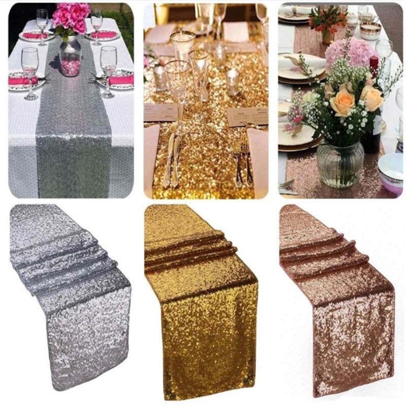 Sequin Table Runner Wedding Party Dinner Table Decoration