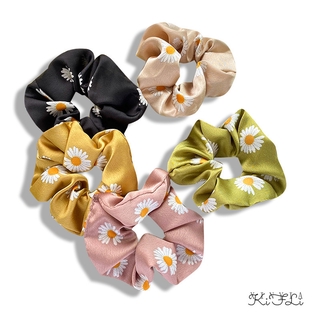 Korean Satin Daisy Hair Tie Girls Ponytail Elastic Rubber Band Fashion Flower Hair Band Women Accessories Scrunchies