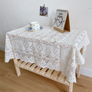 120cm*120cm White Lace Coffee Table Tablecloth Household Table Cover TV Cabinet Dust-proof Cover Tablecloth