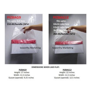 Cake / Pizza Plastic takeout courier bag 50pcs/bundle