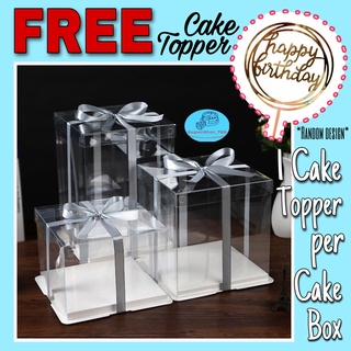 Transparent Acetate Square Clear Cake Box