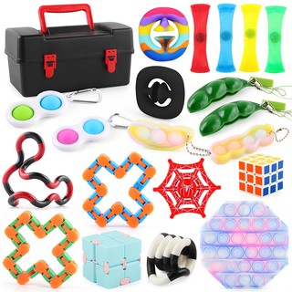 (Ready Stock) Fidget Toys Sensory Set Stress Relief Toys Autism Anxiety Relief Stress Pop Bubble Fidget Sensory Toy For Kids Adults