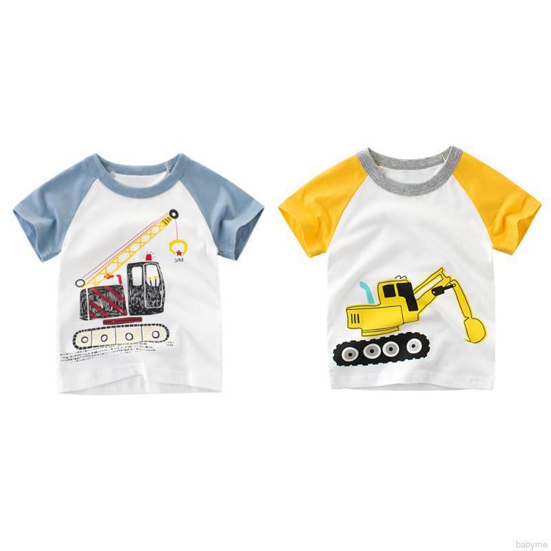 Toddler Baby Boy Cartoon Print Cute T-Shirt Tops Casual Cotton Clothes Outfits
