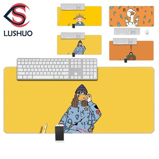 Lushuo Yellow Fashion Girl Cute Anime Mouse Pad