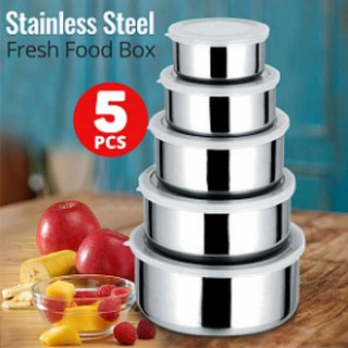 Protect Fresh Stainless Steel Ware 5 in 1 Bowl Set Storage